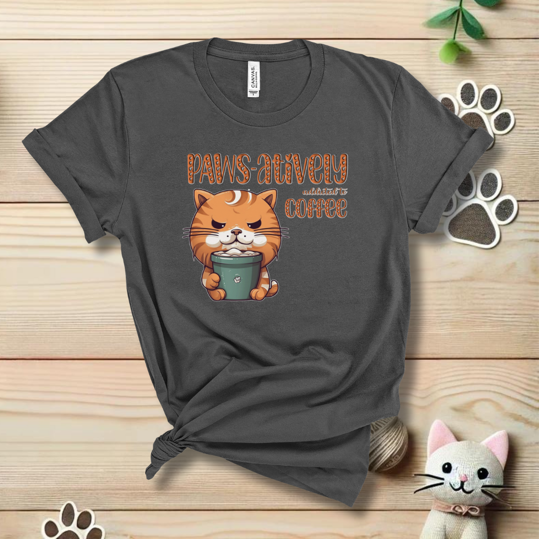 PAWS-atively Addicted To Coffee T-Shirt