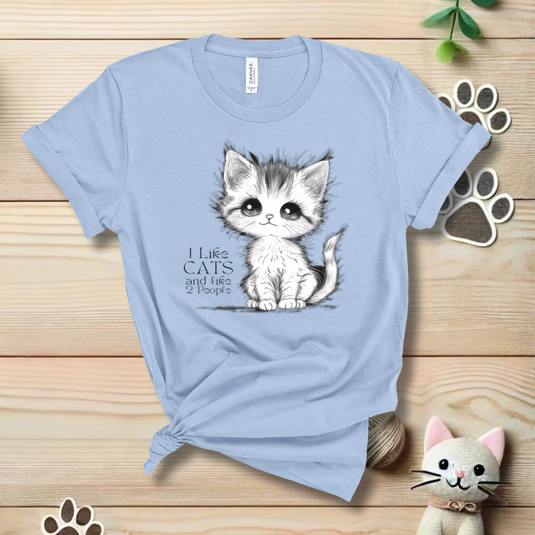 I Like Cats And Like 2 People T-Shirt