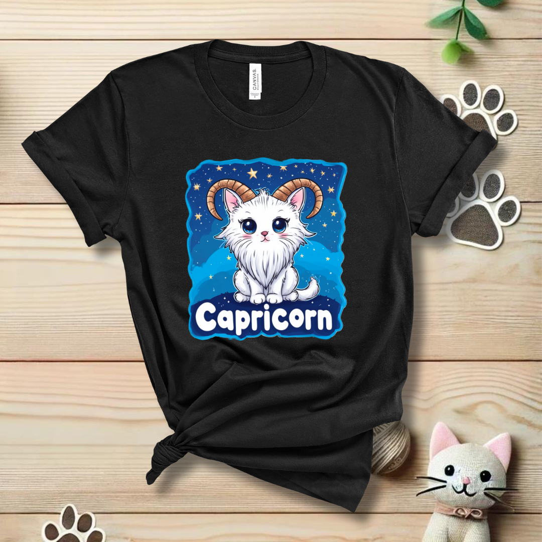 Capricorn Zodiac Cat T-Shirt