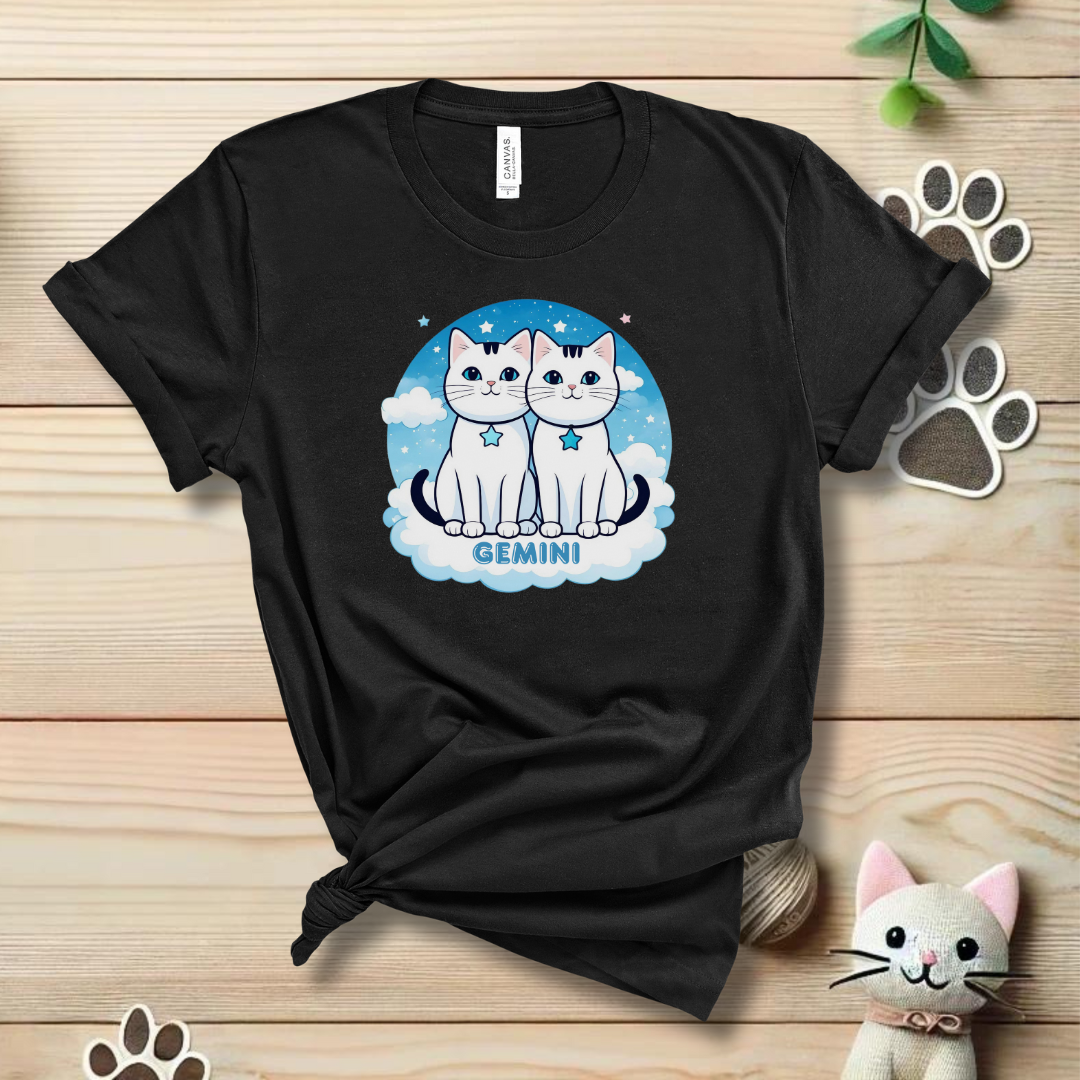 Gemini Zodiac Cat T-Shirt