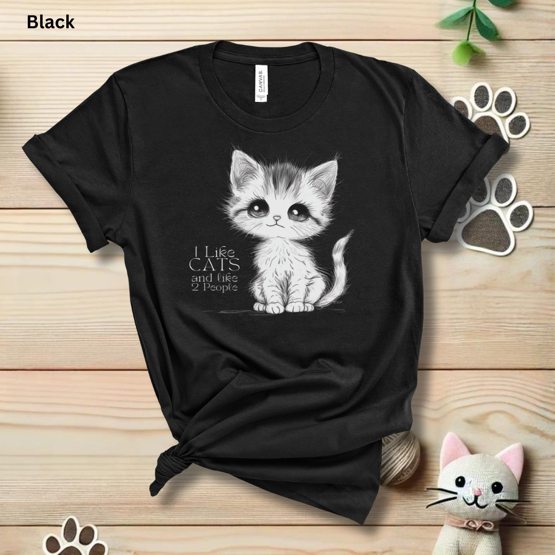 I Like Cats And Like 2 People T-Shirt