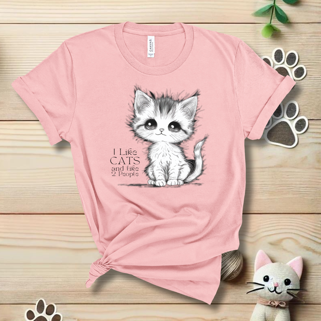 I Like Cats And Like 2 People T-Shirt