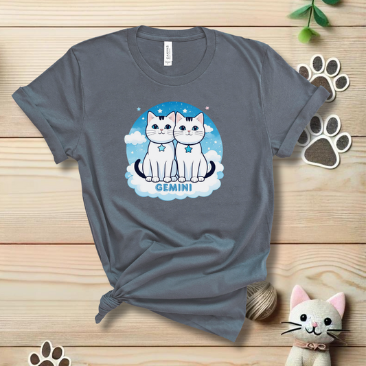 Gemini Zodiac Cat T-Shirt