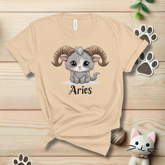 Aries Zodiac Cat T-Shirt