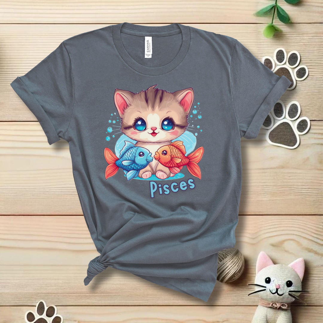 Pisces Zodiac Cat T-Shirt