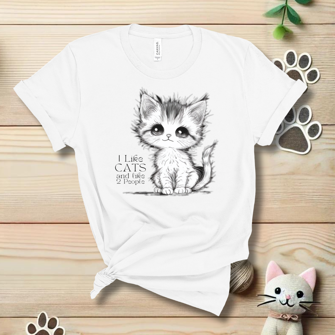 I Like Cats And Like 2 People T-Shirt