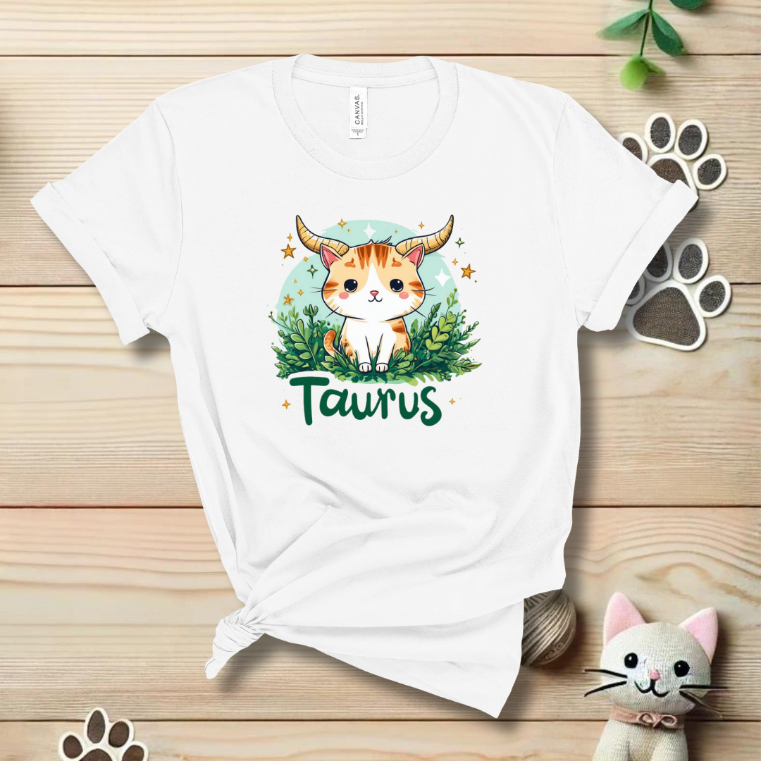 Taurus Zodiac Cat T-Shirt