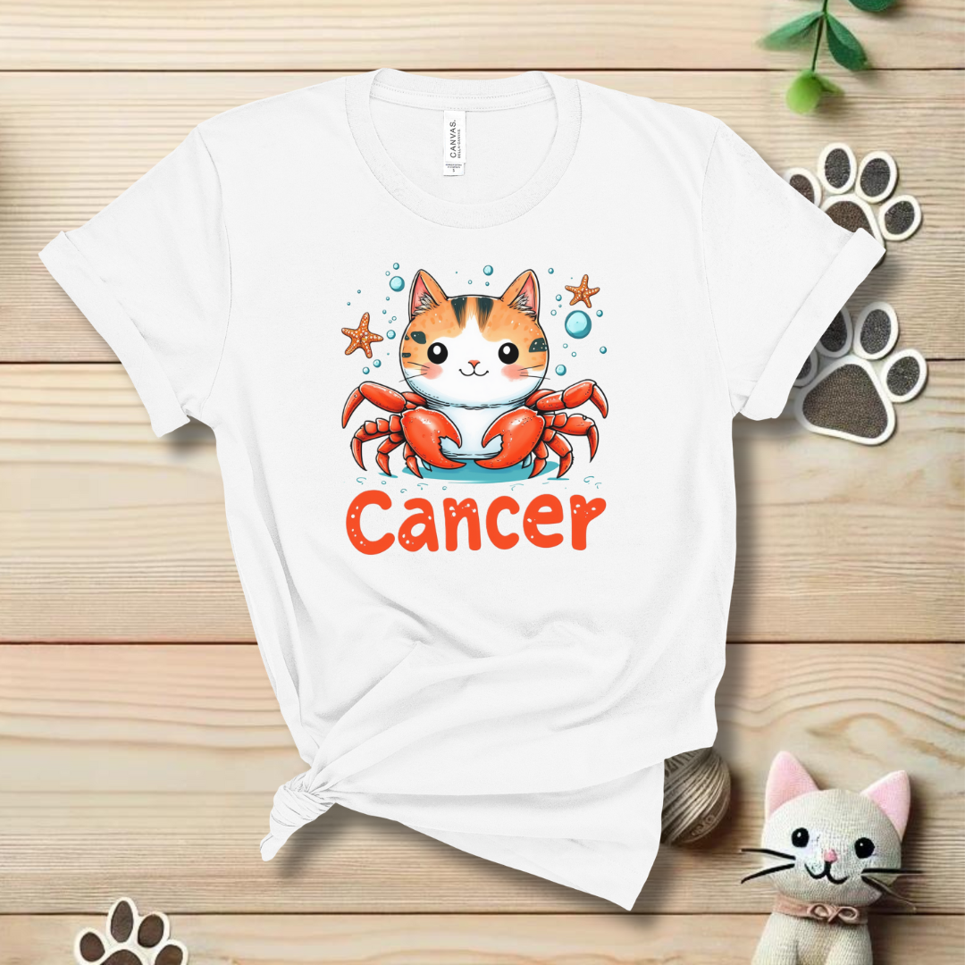 Cancer Zodiac Cat T-Shirt